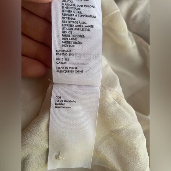 COS Sweater Dress Womens Size Small Beige Wool Silk  Pullover Buttons - Picture 12 of 14